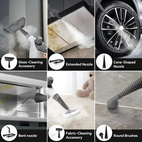 PUREVIO Handheld Steam Cleaner – 500ML & 16 Attachments