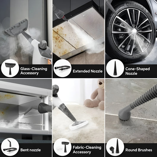PUREVIO Handheld Steam Cleaner – 500ML & 16 Attachments